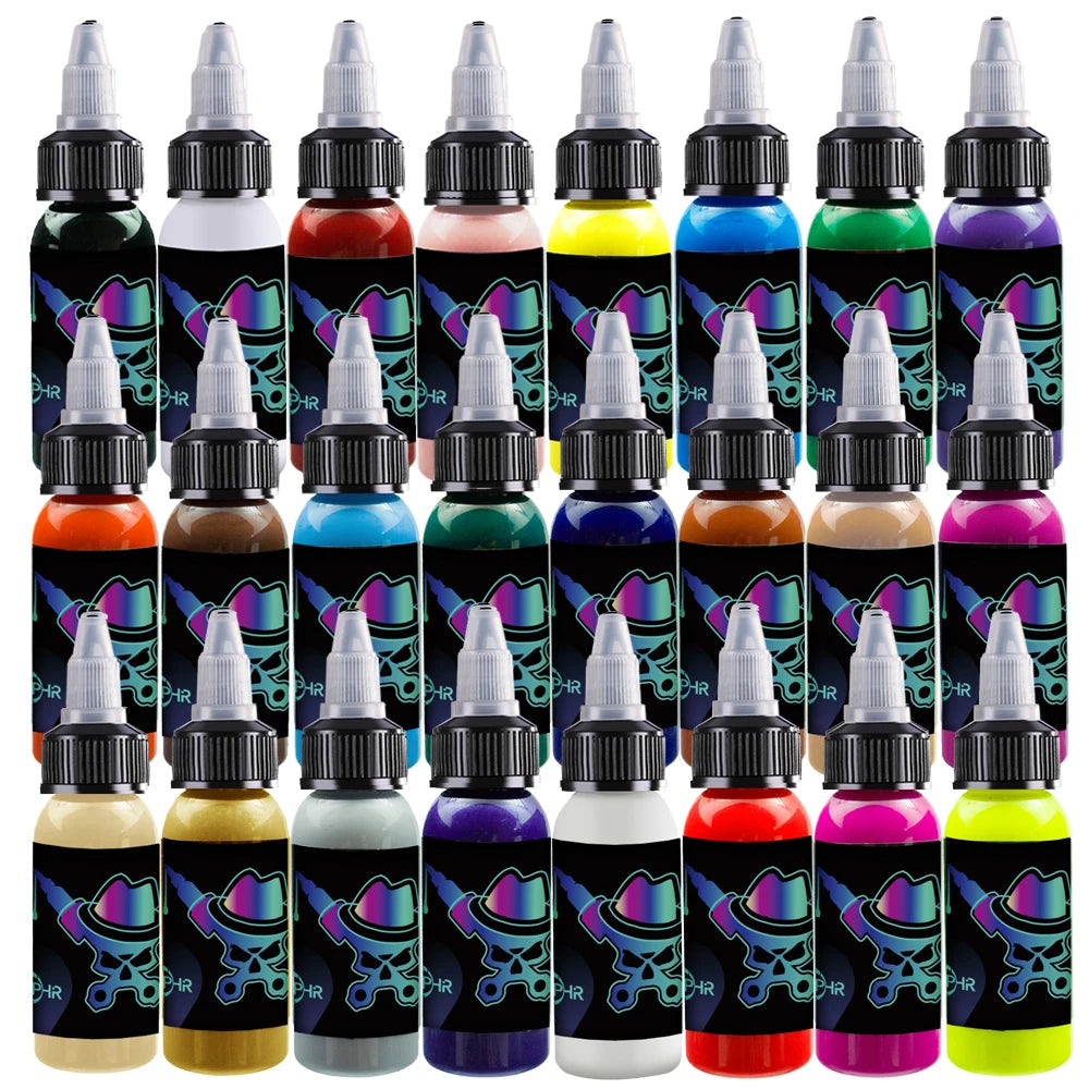 OPHIR Airbrush Acrylic Paint DIY Ink for Model Shoes Leather Painting Nail Art 24 Colors Airbrush DIY Paint TA005(1-24)