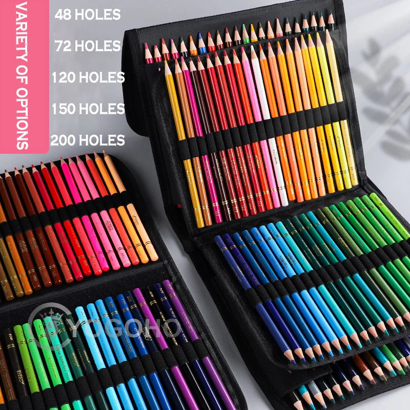 48/72/120/150/200 Professional Oil Color Pencil Set Watercolor Drawing colored pencils with Storage Bag colored pencils.