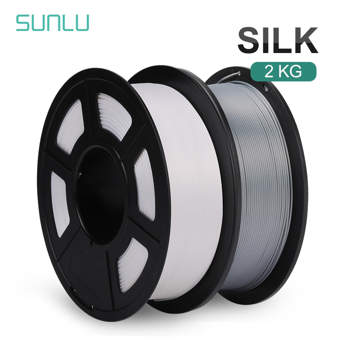 SUNLU Silk PLA Filament 1.75mm 1KG 2Rolls Shiny Metal-like Black Red Colors Silk 3D Printer Filament for DIY Artwork Printing