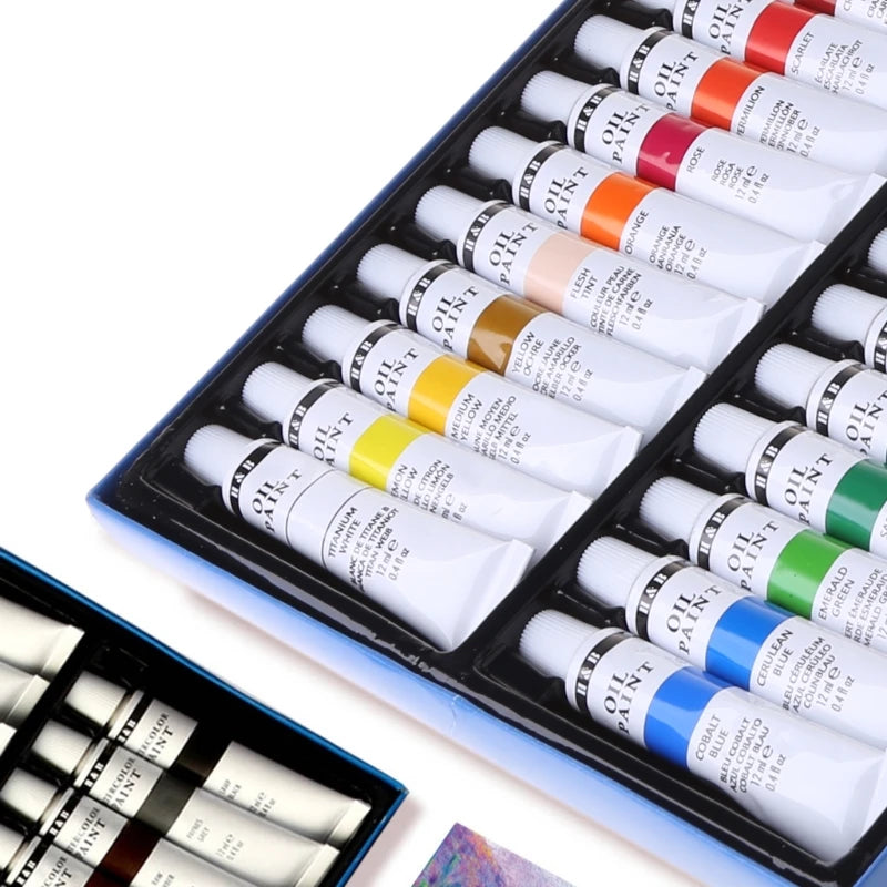 24 Colors Professional Oil Painting Paint Drawing Pigment 12ml Tubes Set Artist Art Supplies