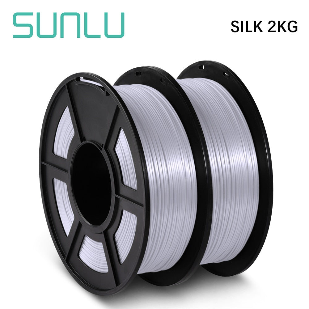 SUNLU Silk PLA Filament 1.75mm 1KG 2Rolls Shiny Metal-like Black Red Colors Silk 3D Printer Filament for DIY Artwork Printing