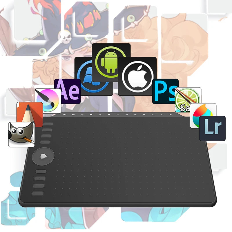 GAOMON Graphics Tablet M1220 12 Inch Large Pen Tablets Multimedia Keys for Drawing wIth PC Laptop MacOS Windows Android Phone,