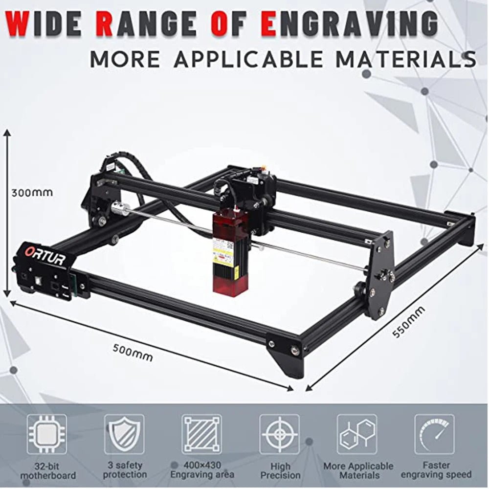 Laser Engraving Machine Ultra-thin Focus Wood Acrylic Laser Cutter High Precision Large Carving Area DIY Desktop Laser Engraver