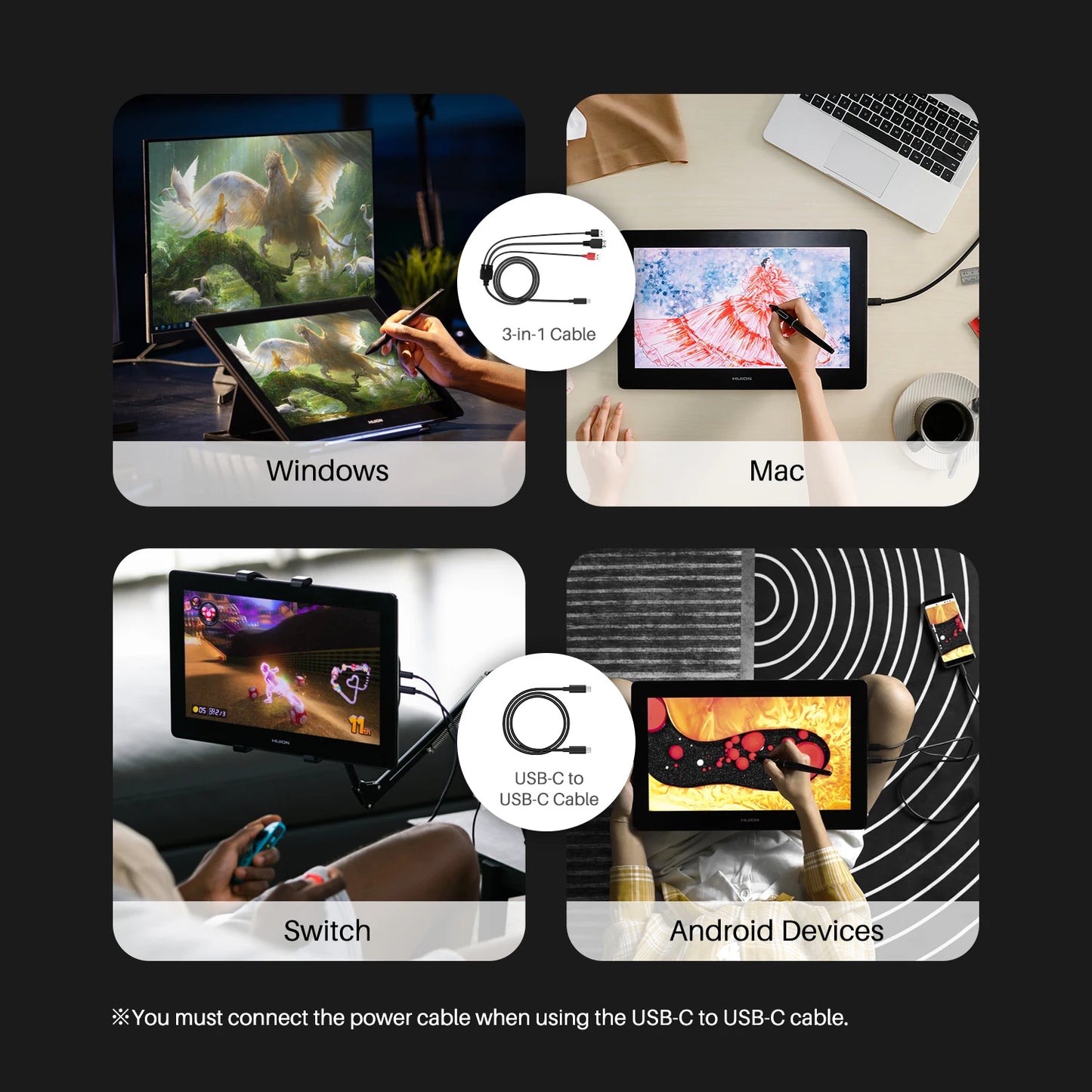 Huion Kamvas Pro 16 4K Graphics Tablet Monitor 15.6 Inch Screen Anti-glare Glass Digital Drawing Tablet 120% sRGB Pen Display