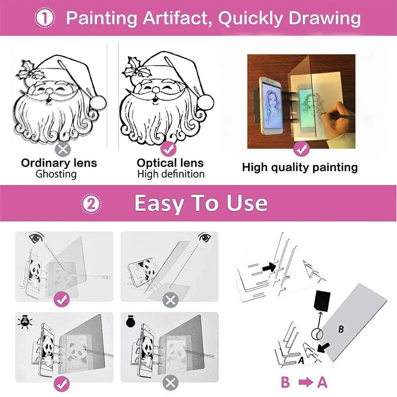 Imaging Drawing Board Sketch Optical Reflection Dimming Bracket Painting Mirror Plate Tracing Copy Table Projection new Board