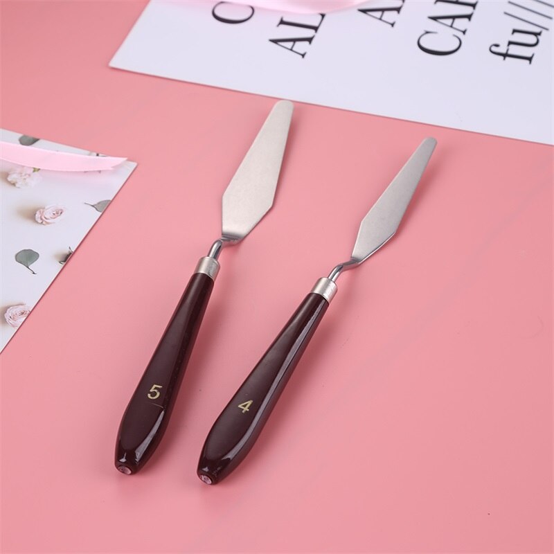 5pcs/set Mixed Media Palette Knife Set Spatula Gouache Supplies for Oil Painting Knife Arts Tool Flexible Blades Mixing Knifes