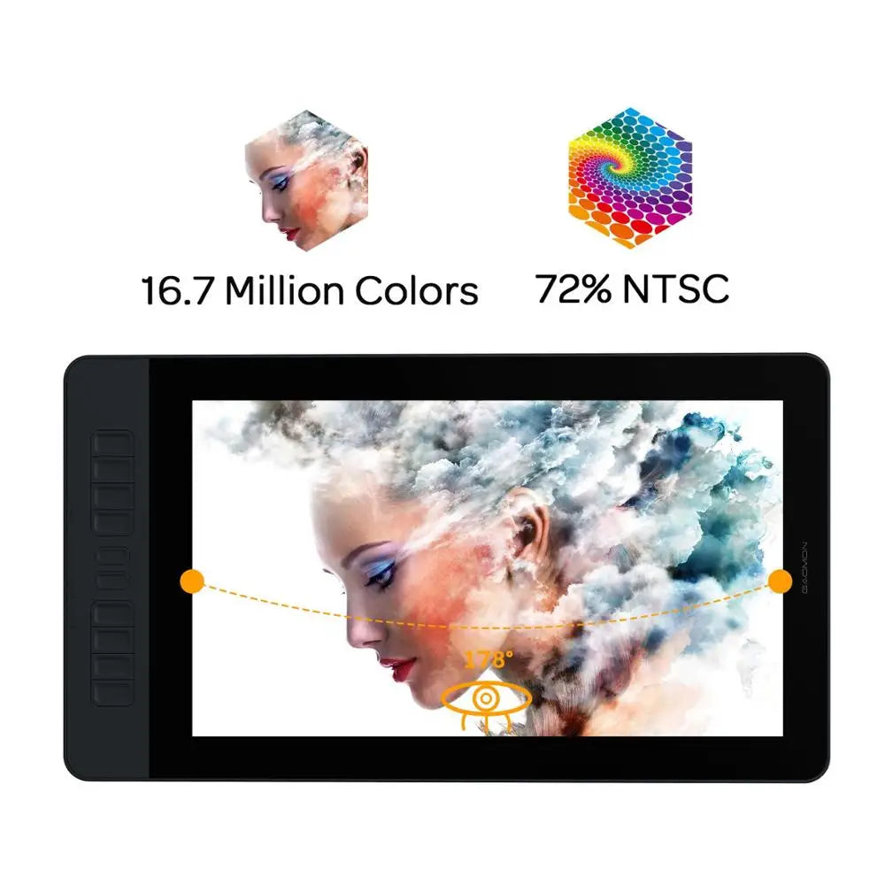GAOMON Graphics Tablet Monitor PD1561 15.6 Inches Screen Drawing Display for Painting Design Beginners with Battery-free Pen