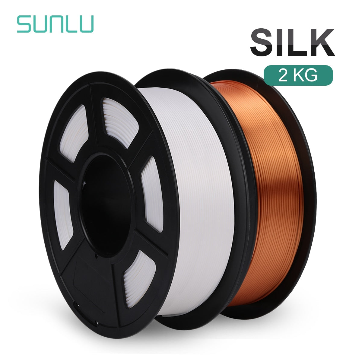 SUNLU Silk PLA Filament 1.75mm 1KG 2Rolls Shiny Metal-like Black Red Colors Silk 3D Printer Filament for DIY Artwork Printing