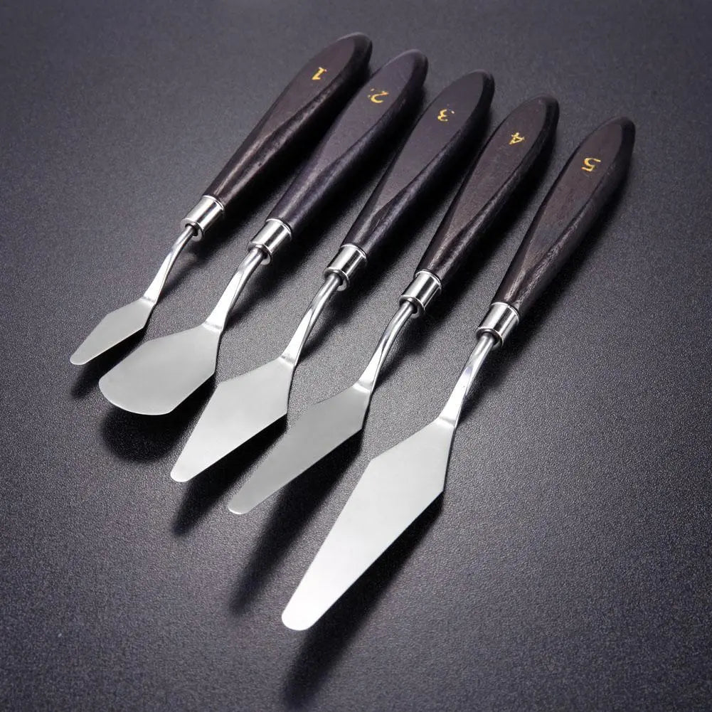 5pcs Painting Knife Spatula Palette Stainless Steel Arts Drawing Blades Kits