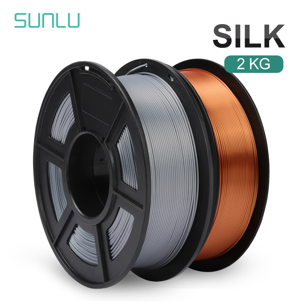 SUNLU Silk PLA Filament 1.75mm 1KG 2Rolls Shiny Metal-like Black Red Colors Silk 3D Printer Filament for DIY Artwork Printing