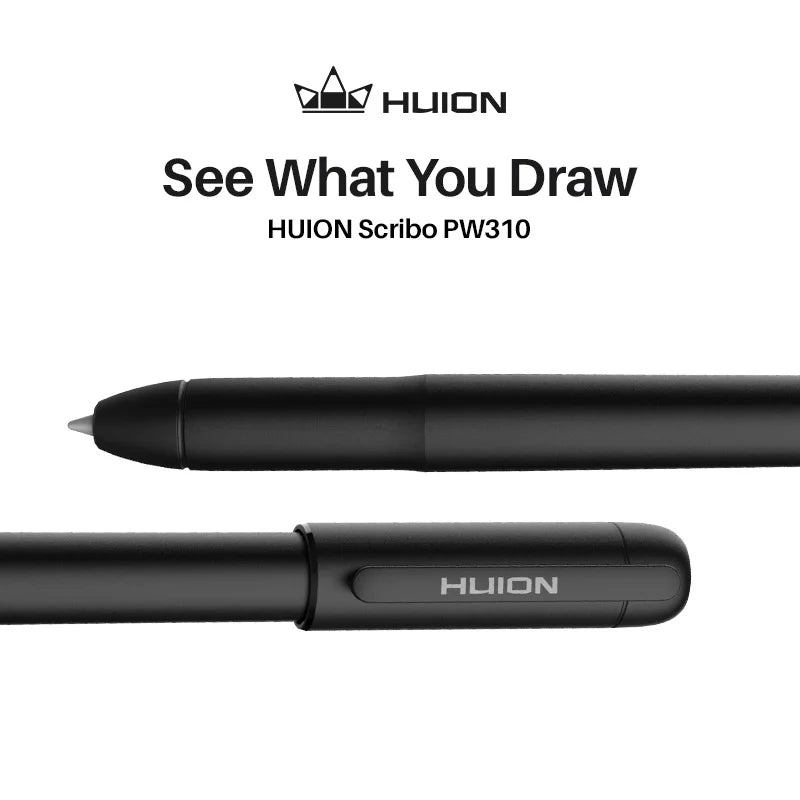Huion Scribo PW310 Graphic Tablet Stylus 8192 Pen Pressure with 3 Replacement Refills Support H420X H640P Q620M HS64 H610PROV2