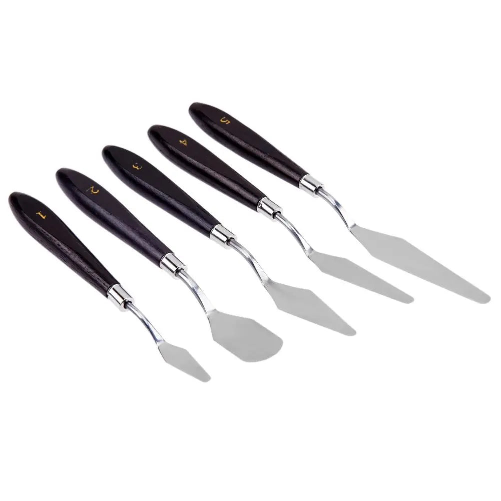 5pcs Painting Knife Spatula Palette Stainless Steel Arts Drawing Blades Kits