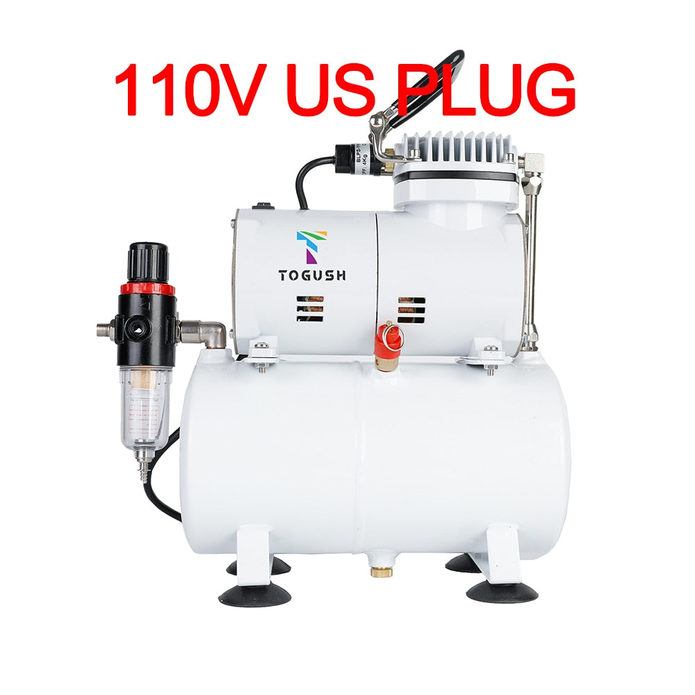 OPHIR 110V Pro Airbrush Kit Air Brush Compressor with Tank 0.2mm 0.3mm  0.8mm
