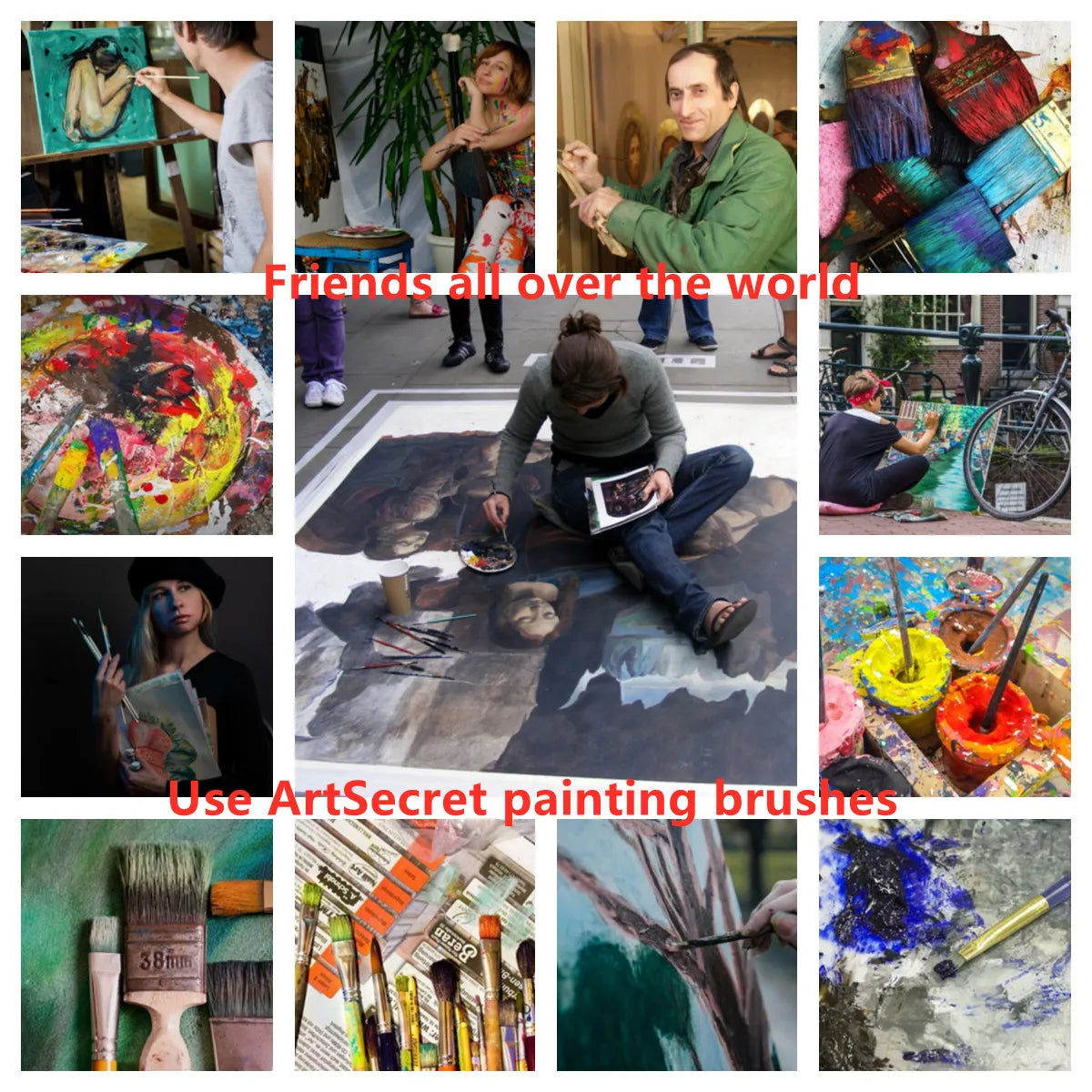 ArtSecret High Grade 777SQ Oval Wash Art Brushes Squirrel Hair Oak Wooden Handle Artist Tool Watercolor Acrylic Painting Supply