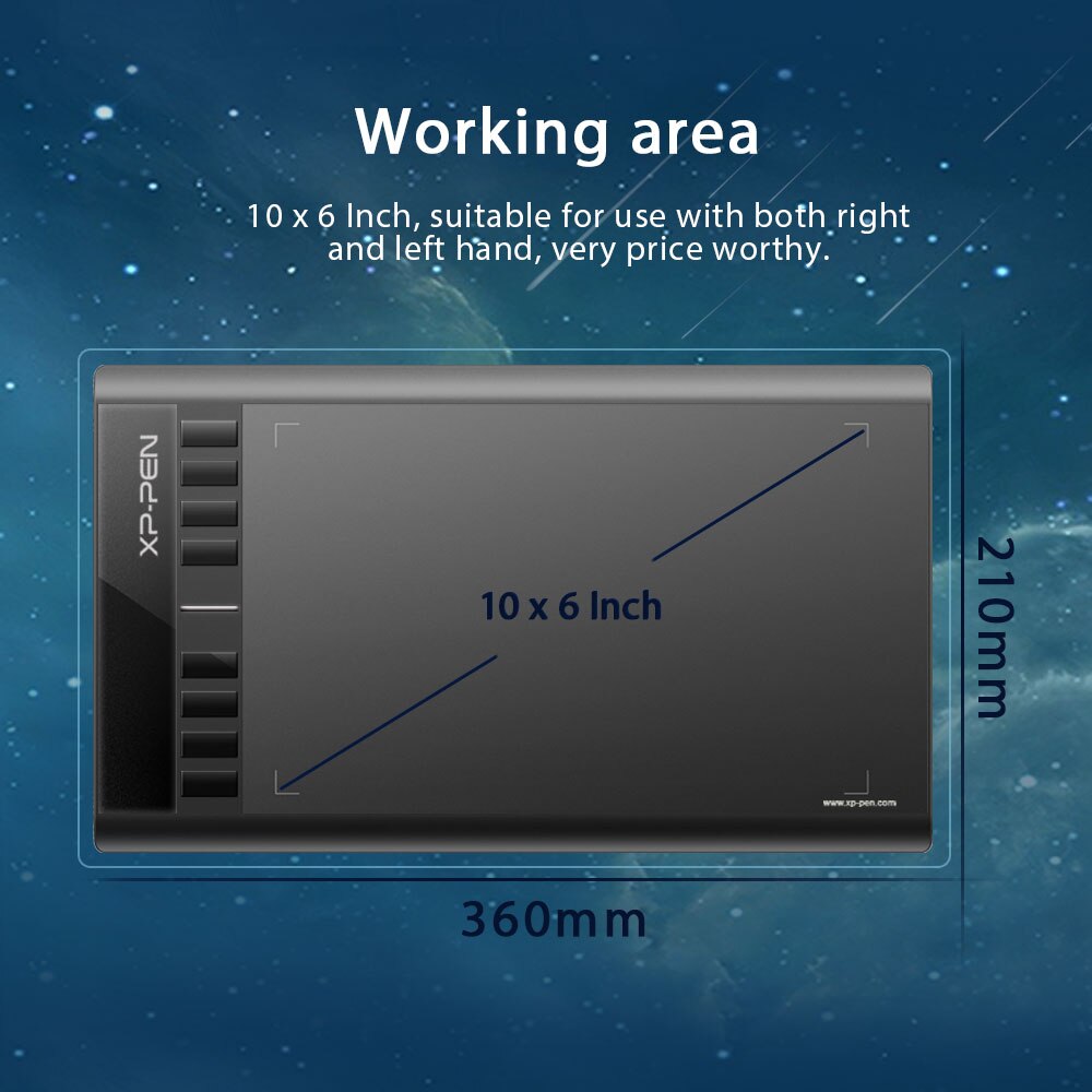 XPPen Star03 V2 Digital Drawing Tablet 10*6 Inch Graphics Tablet with 8 Express Keys 8192 Pressure Levels for Windows Mac