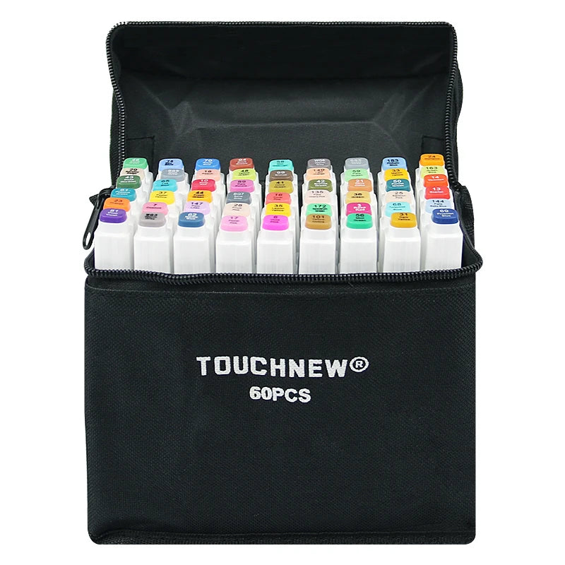 TouchFIVE Markers12/24/30/40/60/80/168 Colors Sketch Art Markers Pen Alcohol Based Manga Marker Painting Set School Art Supplies