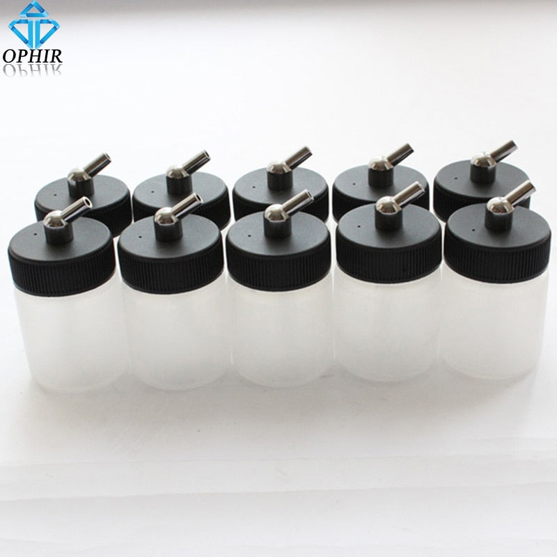 OPHIR 10pcs/lot 22cc Single Action Airbrush Plastic Bottles for Airbrushing Model Paint Nail Art Makeup _AC019-10x