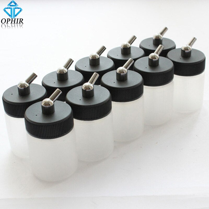 OPHIR 10pcs/lot 22cc Single Action Airbrush Plastic Bottles for Airbrushing Model Paint Nail Art Makeup _AC019-10x