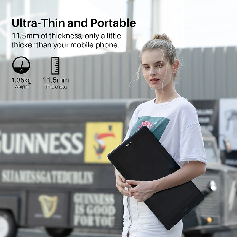 HUION Kamvas Pro 16 Graphics Tablet Display 120%sRGB Drawing Pen Tablet Monitor 8192 Levels Tilt Function Stylus Shortcut Keys