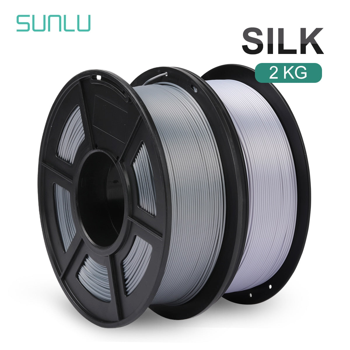 SUNLU Silk PLA Filament 1.75mm 1KG 2Rolls Shiny Metal-like Black Red Colors Silk 3D Printer Filament for DIY Artwork Printing