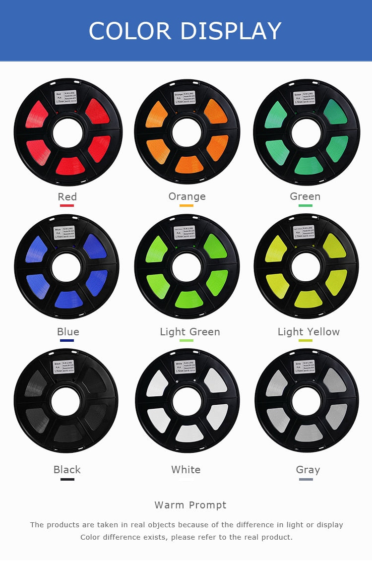 JGMAKER 3D Printer PLA Filament 1kg 1.75mm 4 Colors 3D Plastic Printing Filament Materials