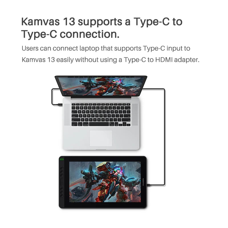 Huion UC06 / UC06A Full-Featured USB-C to USB-C Cable USB 3.1 for Kamvas 13 / Kamvas 22 / Kamvas 22 Plus
