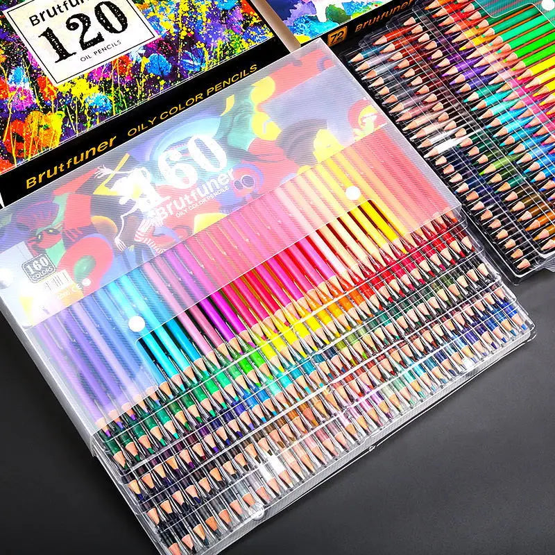 Professional Oil/Watercolor Pencil Set with Bag 48/72/120/150/180 colored pencils Art Supplies Pencils