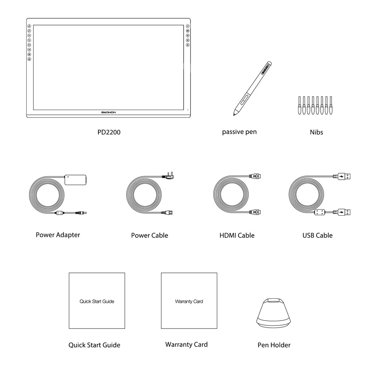 GAOMON PD2200 21.5 Inches 92%NTSC Graphic Drawing Tablet  Monitor Pen display with Tilt-Support Battery-Free 8192 Pen Pressure