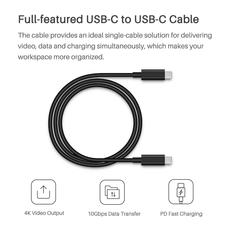 Huion UC06 / UC06A Full-Featured USB-C to USB-C Cable USB 3.1 for Kamvas 13 / Kamvas 22 / Kamvas 22 Plus