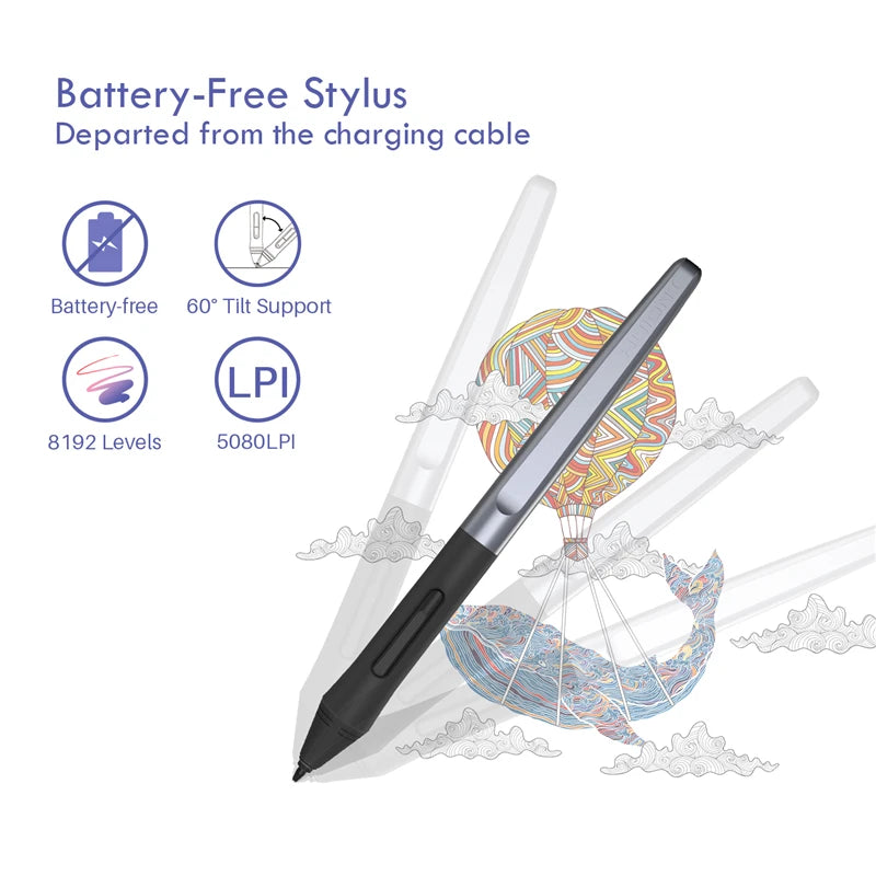 HUION H950P Ultrathin Graphic Tablet Digital Tablets Professional Drawing Pen Tablet with Battery-Free Stylus