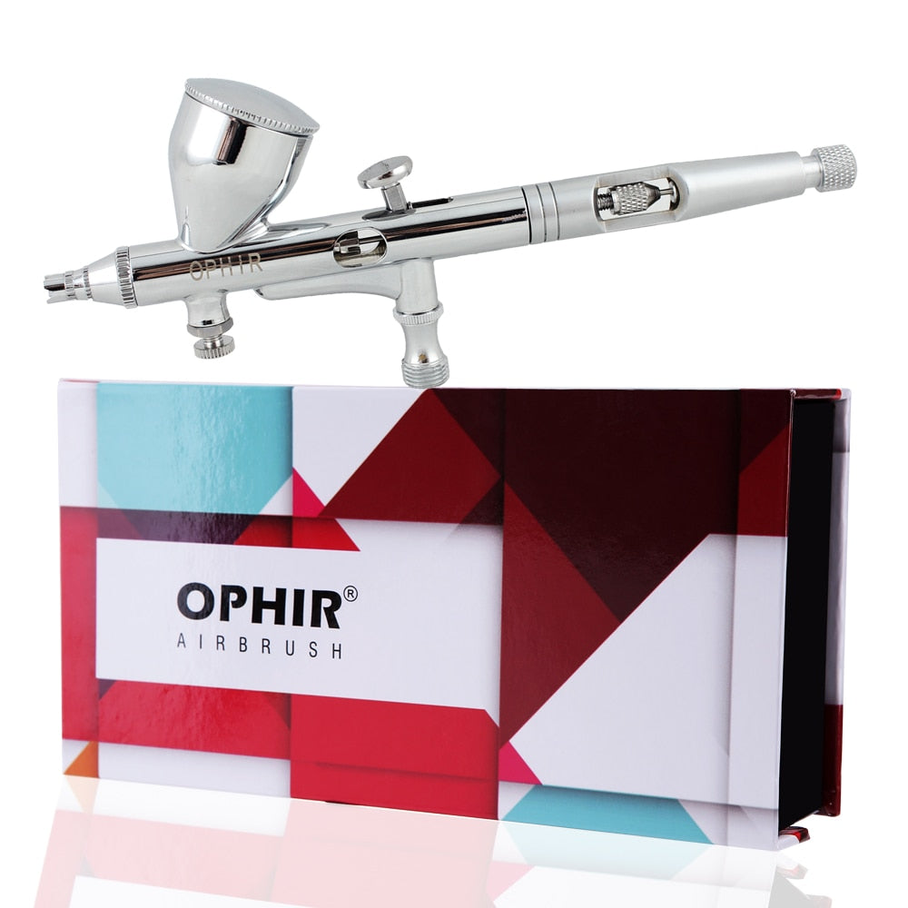 OPHIR Pro 3 Tips Dual Action Airbrush Gravity Paint Gun Kit with Compressor for Body Paint Tattoo Nail Art 110V,220V AC134+070