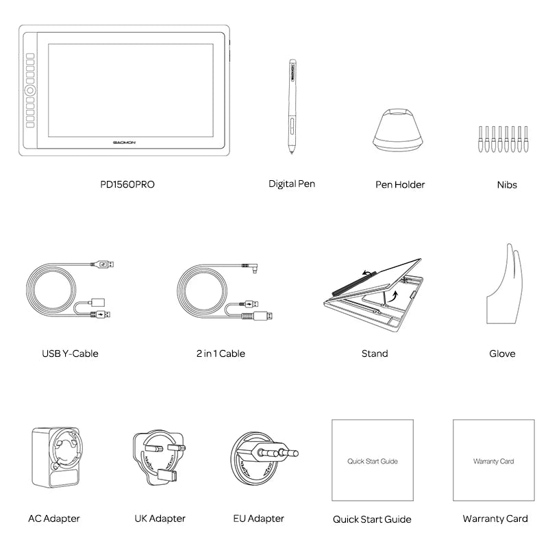 GAOMON PD156 PRO 15.6 Inch Full-Laminated 88% NTSC Graphic Tablet Display with 9 Express Keys and 8192 Passive Tilt-Support Pen