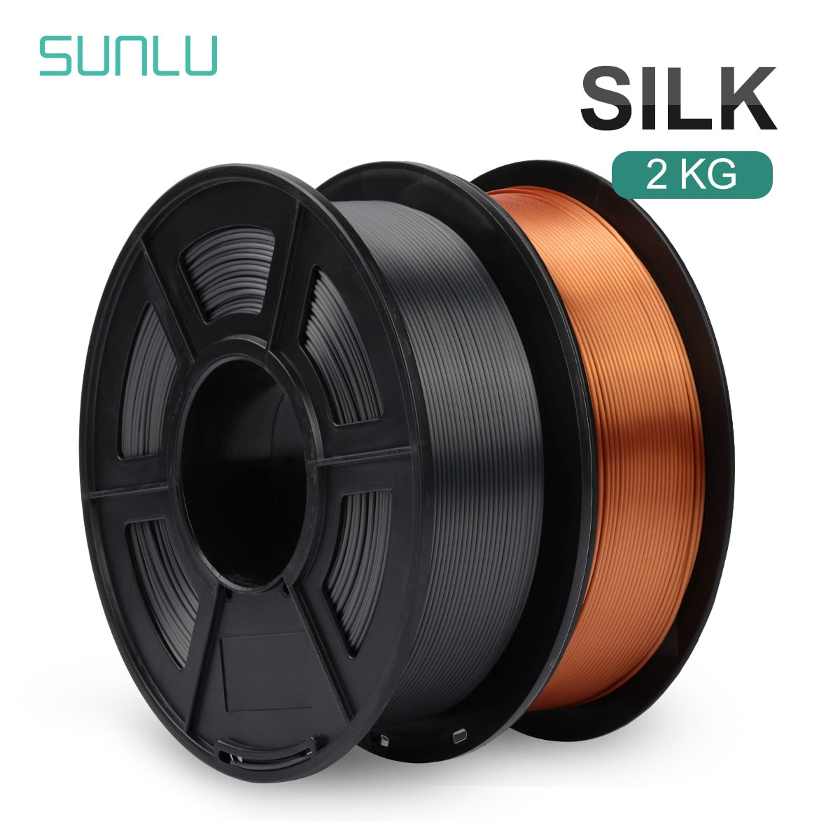 SUNLU Silk PLA Filament 1.75mm 1KG 2Rolls Shiny Metal-like Black Red Colors Silk 3D Printer Filament for DIY Artwork Printing