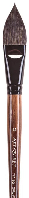 ArtSecret High Grade 777SQ Oval Wash Art Brushes Squirrel Hair Oak Wooden Handle Artist Tool Watercolor Acrylic Painting Supply