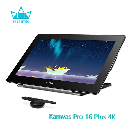 15.6 Inch Graphics Tablet HUION Kamvas Pro 16 Plus 4K UHD Screen Full Laminated Display 145%sRGB Drawing Monitor for Mac-Android