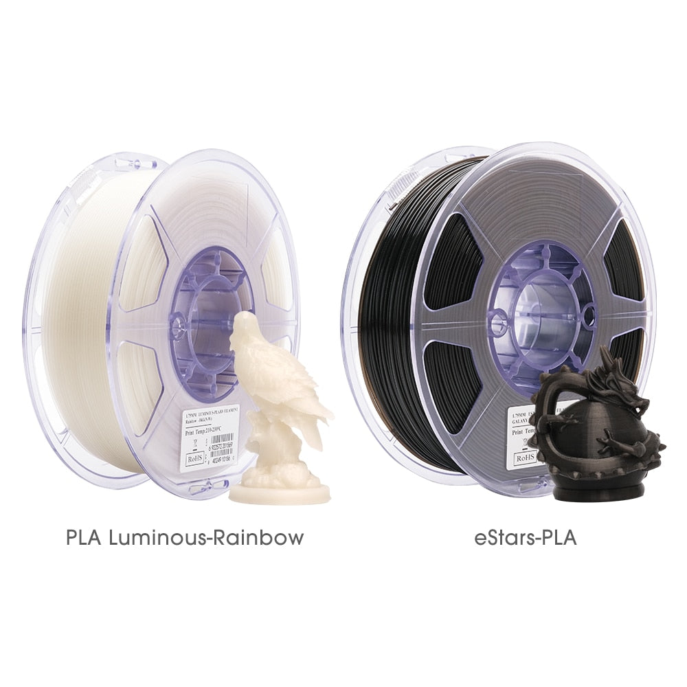 eSUN PLA Luminous-Rainbow PLA Filament 1.75mm Glow in the Dark eStars PLA 1KG Spool Luminous 3D Printing Filament For 3D Printer