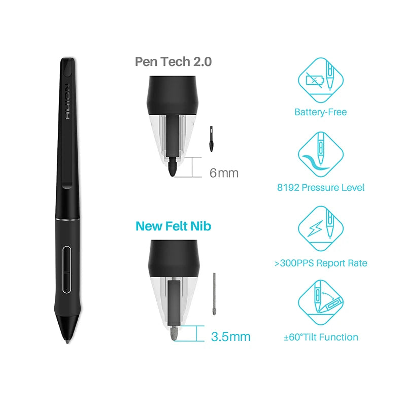 HUION Kamvas Pro 24 4K Graphics Tablet Screen 23.8 Inch Pen Display UHD Professional Drawing Monitor Support Android Linux MacOS