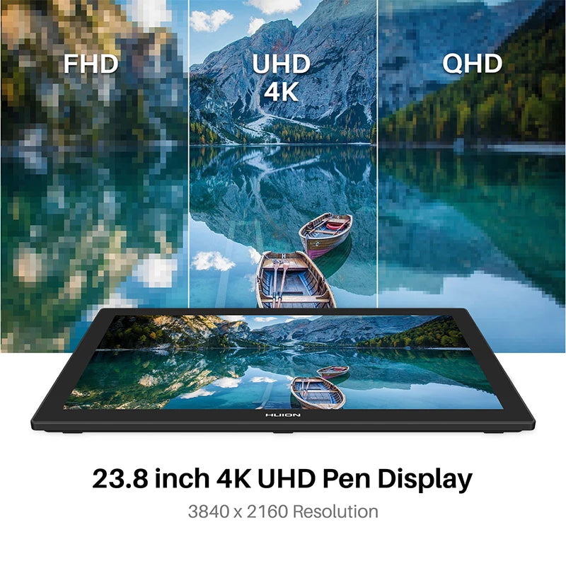 HUION Kamvas Pro 24 4K Graphics Tablet Screen 23.8 Inch Pen Display UHD Professional Drawing Monitor Support Android Linux MacOS