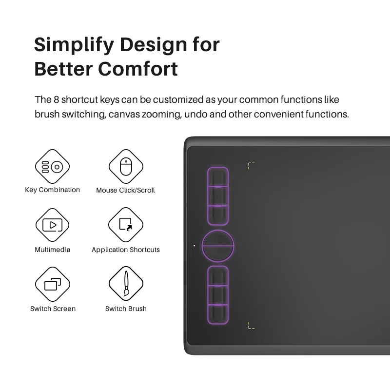 HUION Inspiroy H610X Graphics Tablet Tilt Function Battery Free Digital Pen Tablets Support PC Android Device MacoS ChromeOS