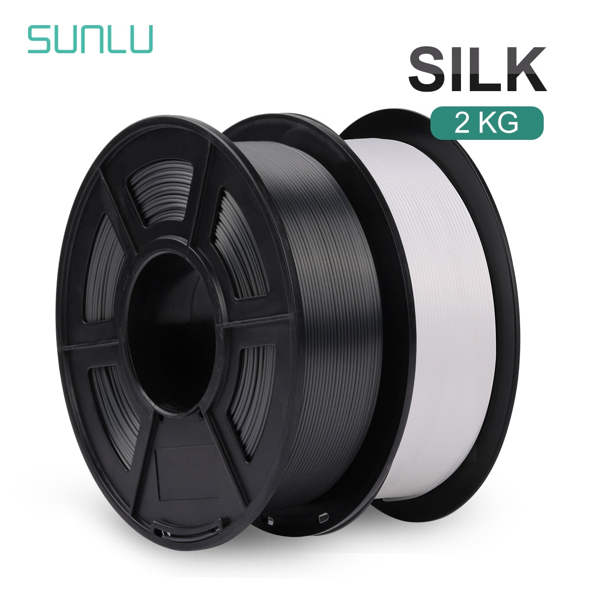 SUNLU Silk PLA Filament 1.75mm 1KG 2Rolls Shiny Metal-like Black Red Colors Silk 3D Printer Filament for DIY Artwork Printing