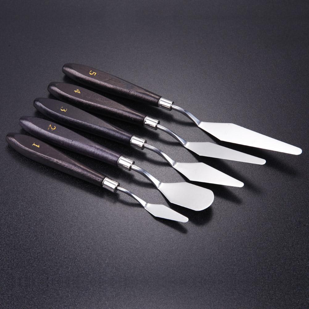 5pcs Painting Knife Spatula Palette Stainless Steel Arts Drawing Blades Kits