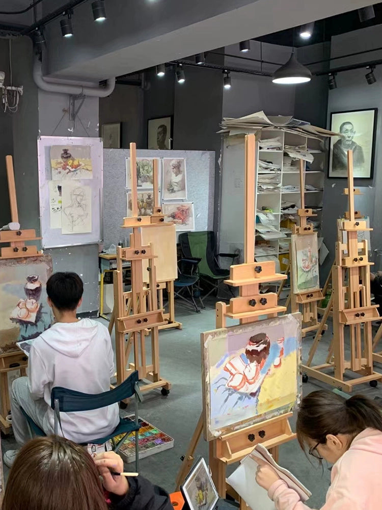 Beech Easel for Art Students Only Foldable Adjustable Flat Stand Dual-Use Sketch Oil Painting Easel Sub Easel Display Stand