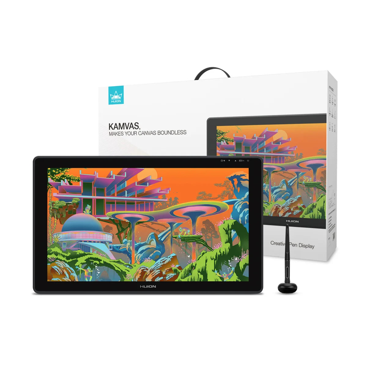 21.5 Inches HUION Kamvas 22 Graphic Pen Tablet Monitor Pen Display Anti-glare Screen 120%s RGB Windows Mac And Android Device