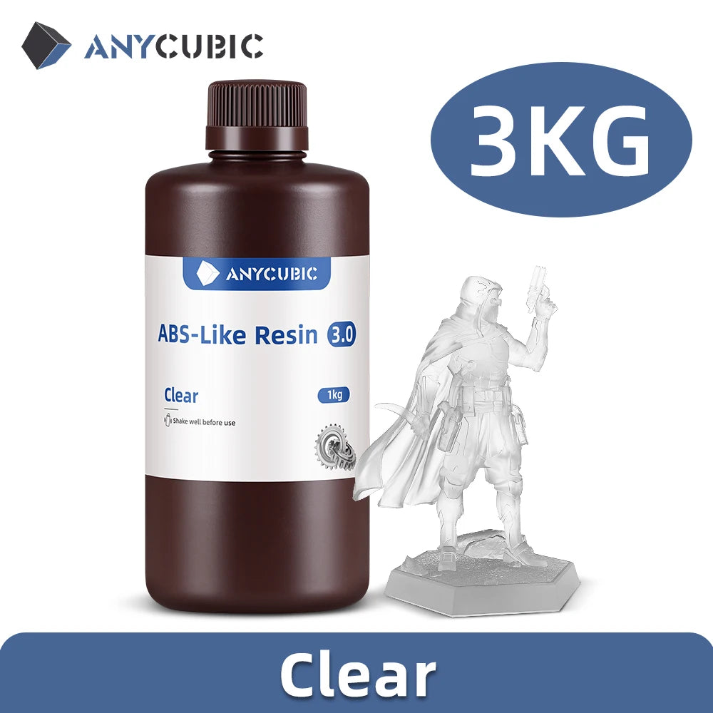 ANYCUBIC ABS-Like Resin 3.0 For LCD 3D Printer Highly Resilient Higher Accuracy with Lower Shrinkage Rate Minimal Odor Mono 4