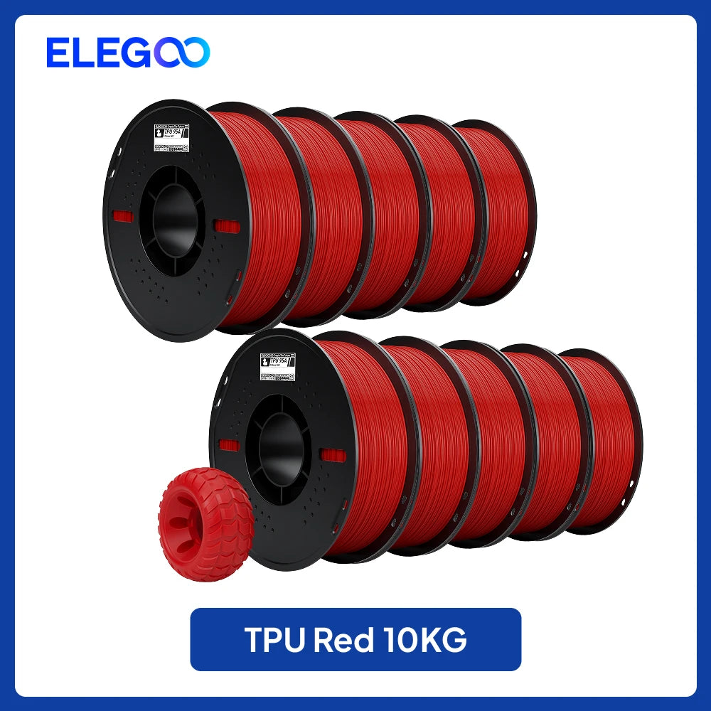 ELEGOO TPU 3D Printer Filament 1.75mm 1kg,95A Shore Hardness Flexible TPU Filament with High Resilience and Elasticity