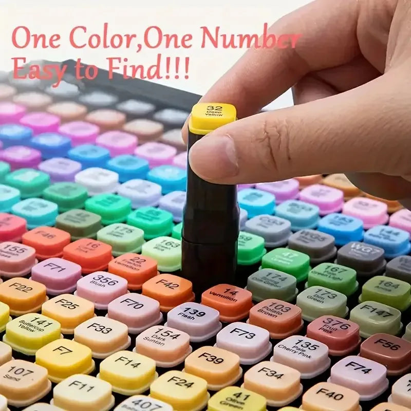 Alcohol Markers Set, 48 Colors Dual Tip Art Markers for  Adult Coloring Book, Sketching Drawing Markers, Coloring Marker With