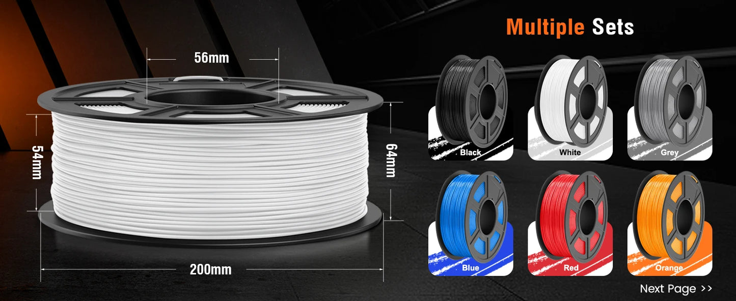 SUNLU 5KG 3D Filament PLA/PLA PLUS/PETG/ABS Filamnet 1.75mm 5Roll 1KG Neatly Wound 3D Printer Filament for 3D Printer