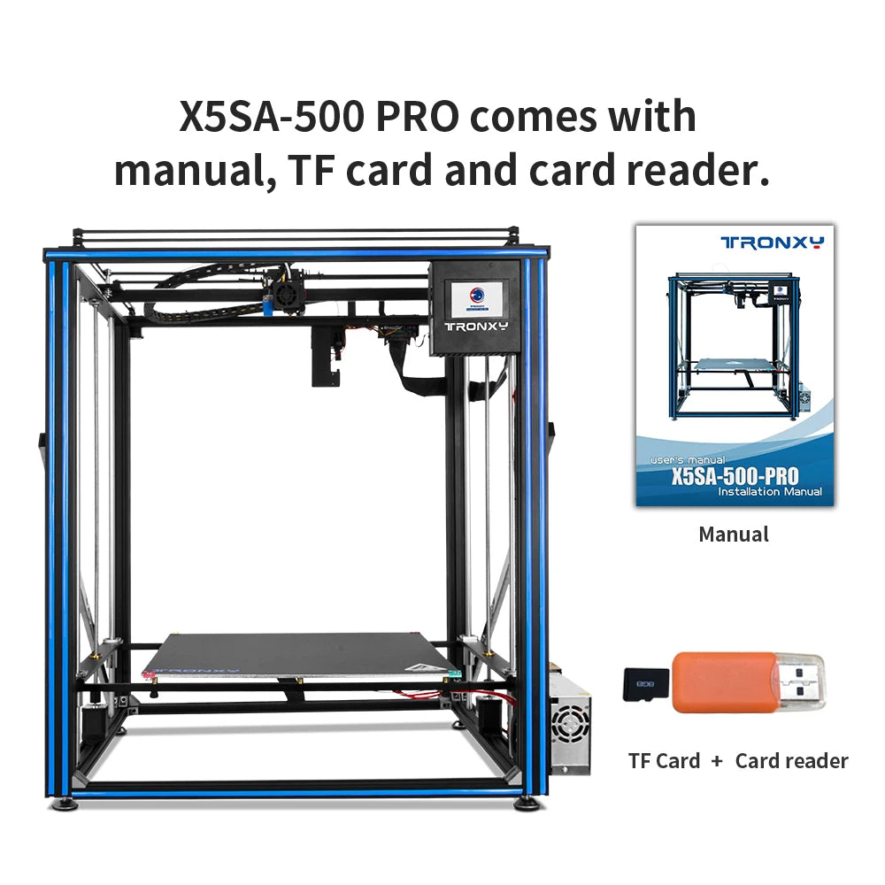 Tronxy X5SA FDM 3D Printer Kit - Large Silent Auto Leveling Closed Frame CoreXY Structure Direct Extruder