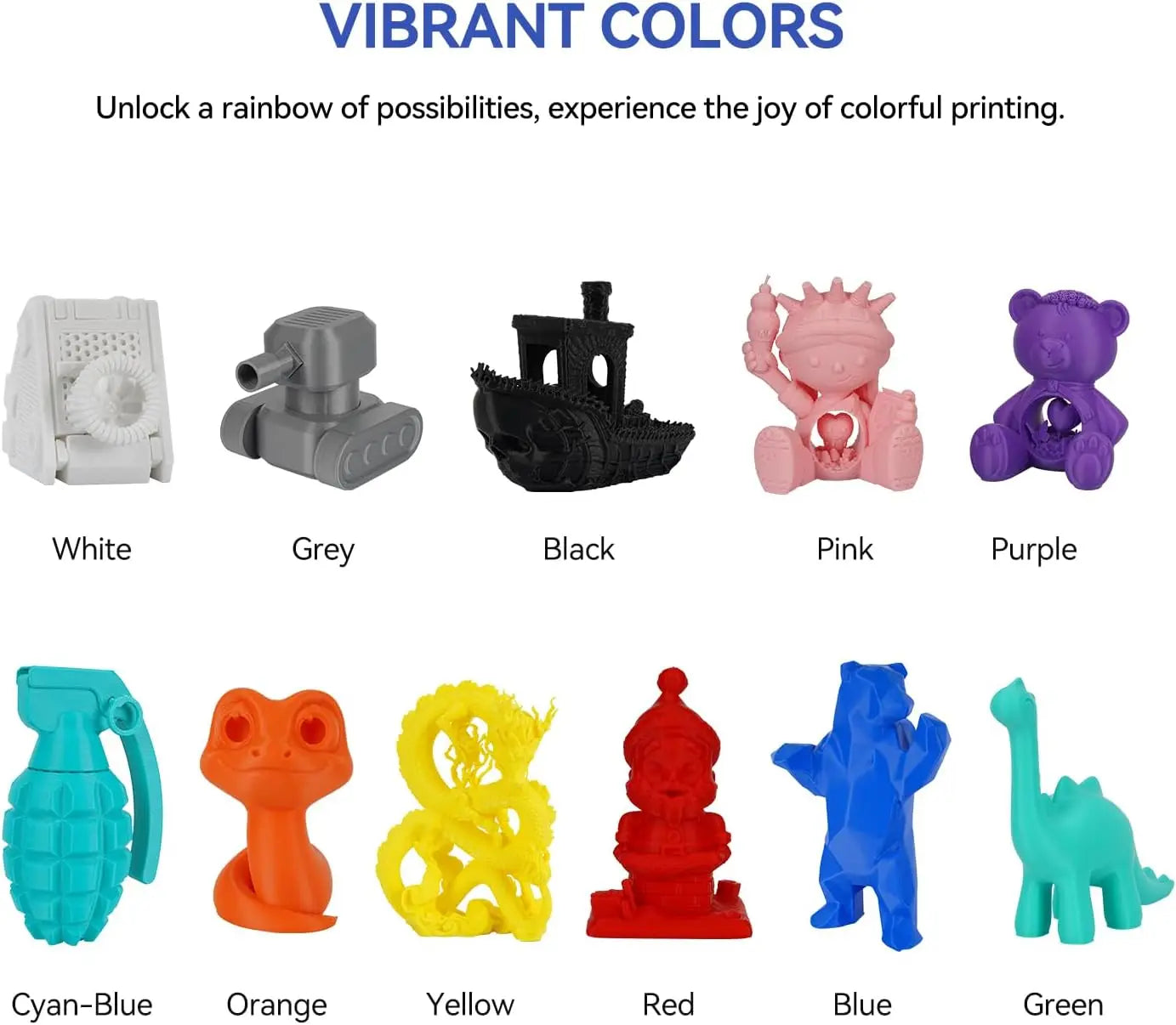 Kingroon High Speed PLA Bundle 3D Printer Filament 1.75mm, 3D Printer Rapid Filament for 30-600mm/s Hyper Printing Filament