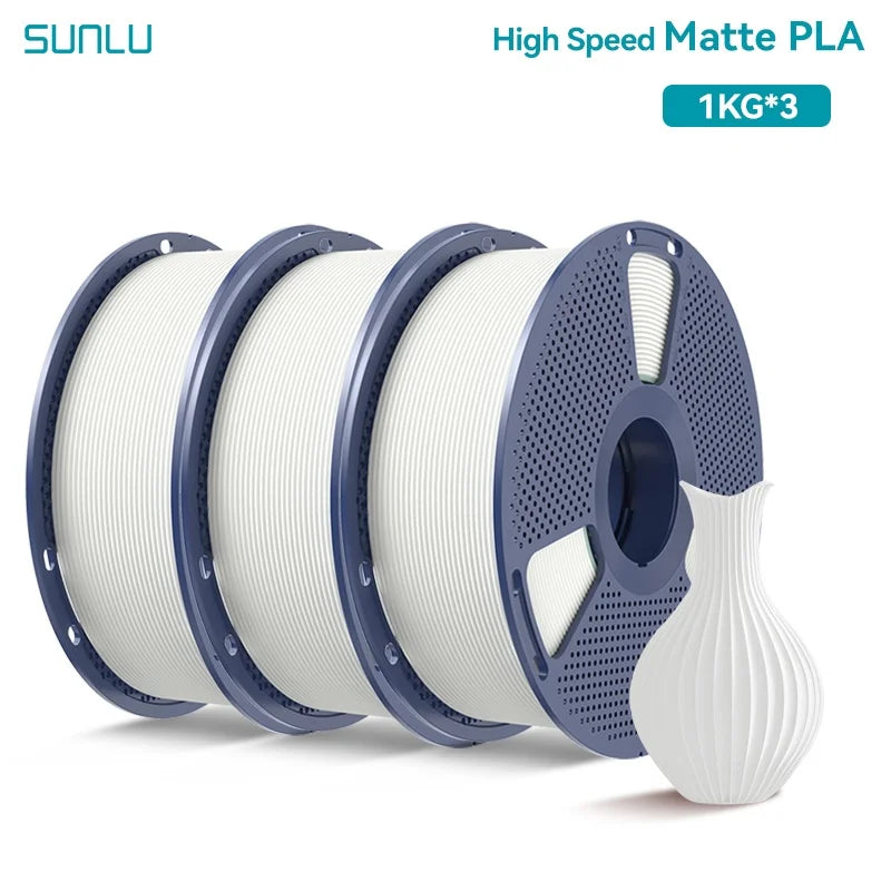 SUNLU 3KG High Speed PLA/Matte PLA/Matte PETG Filament 1.75mm 1kg Spool Neatly Wound Filament Fit Most FDM 3D Printers